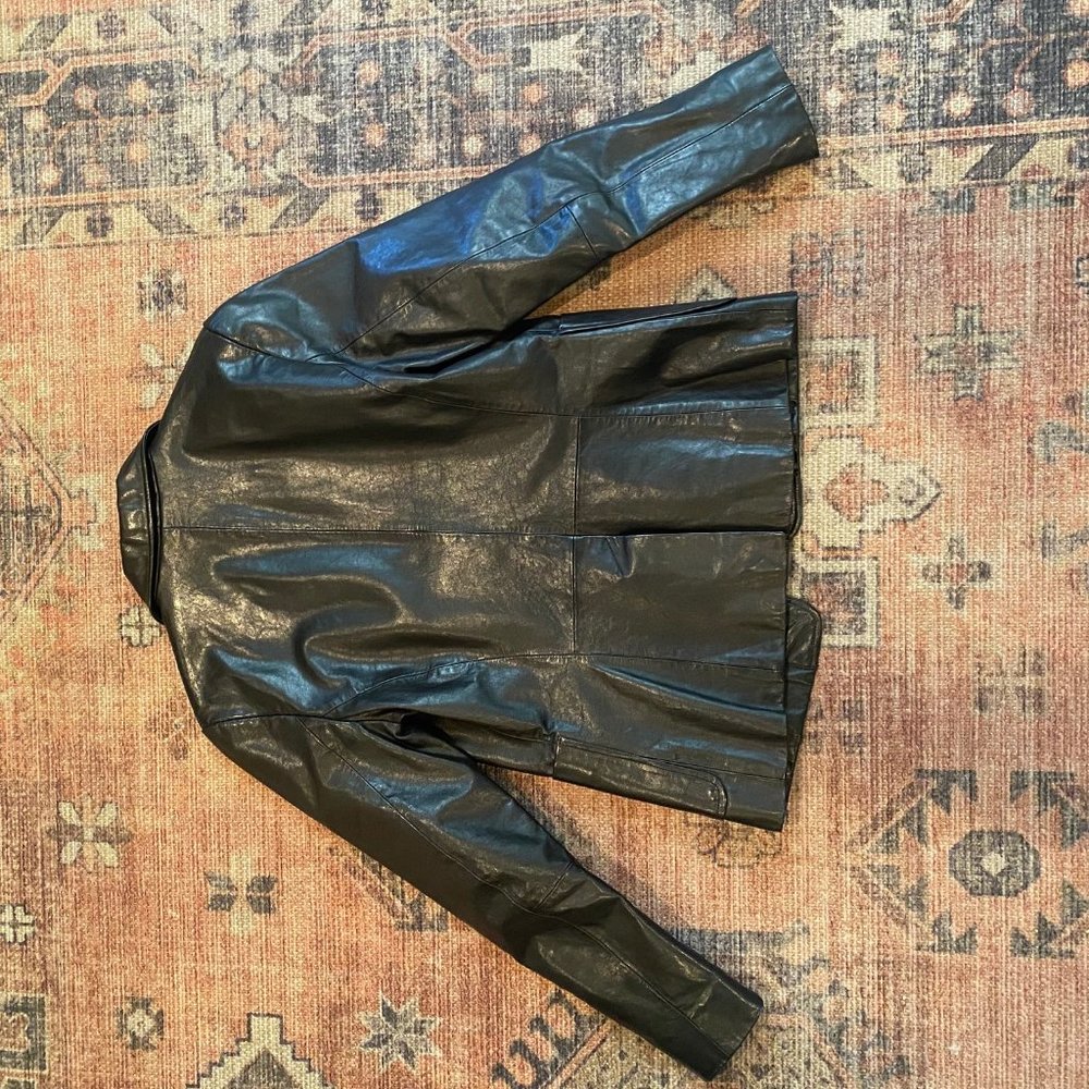 SOLD Gap Leather Blazer - Picture 2 of 4